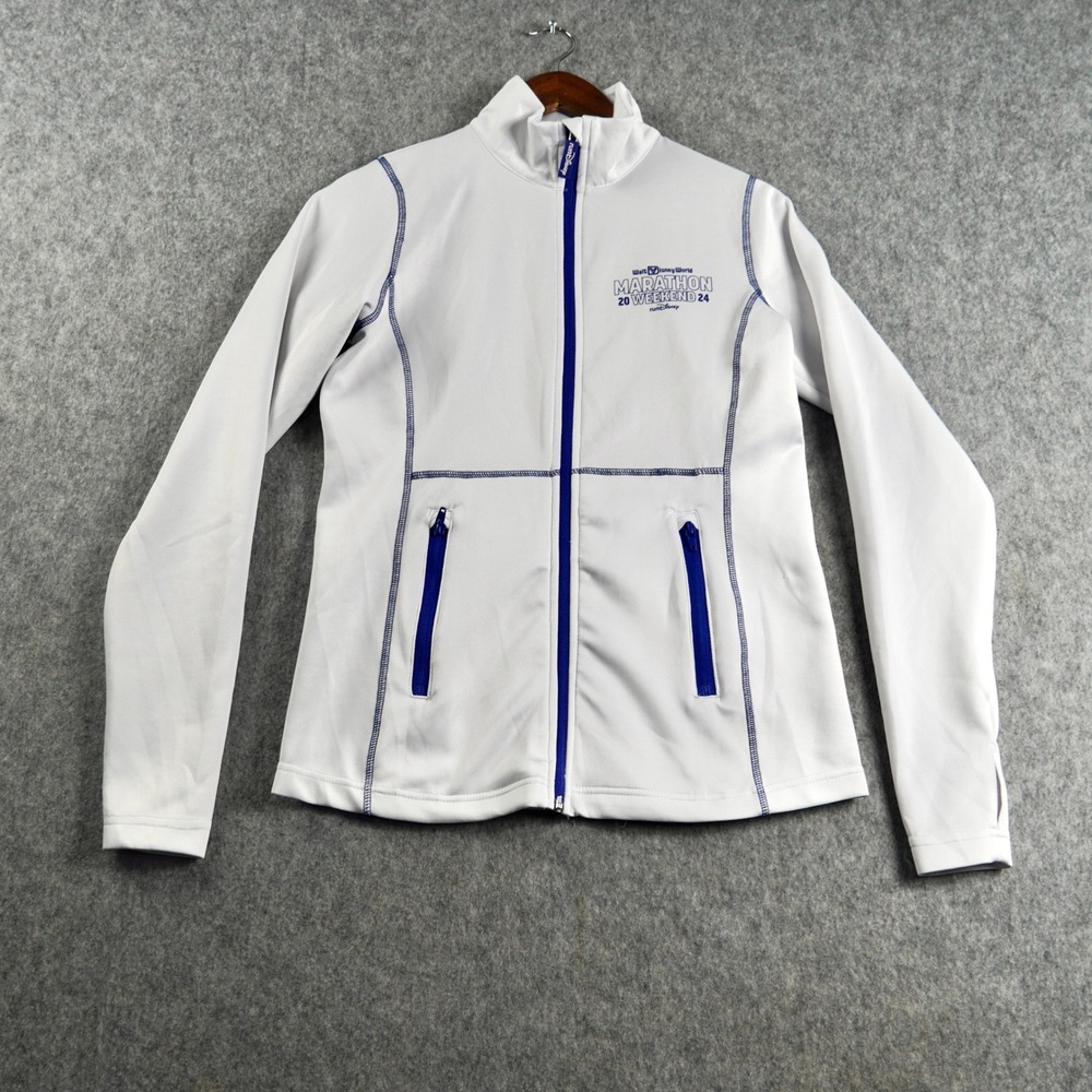 Disney World Marathon Weekend 2024 Zip-Up Jacket Size M White runDisney Mickey
